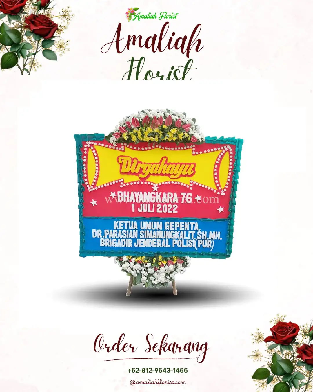 Papan Bunga HUT Ulang Tahun Kalibening Raya